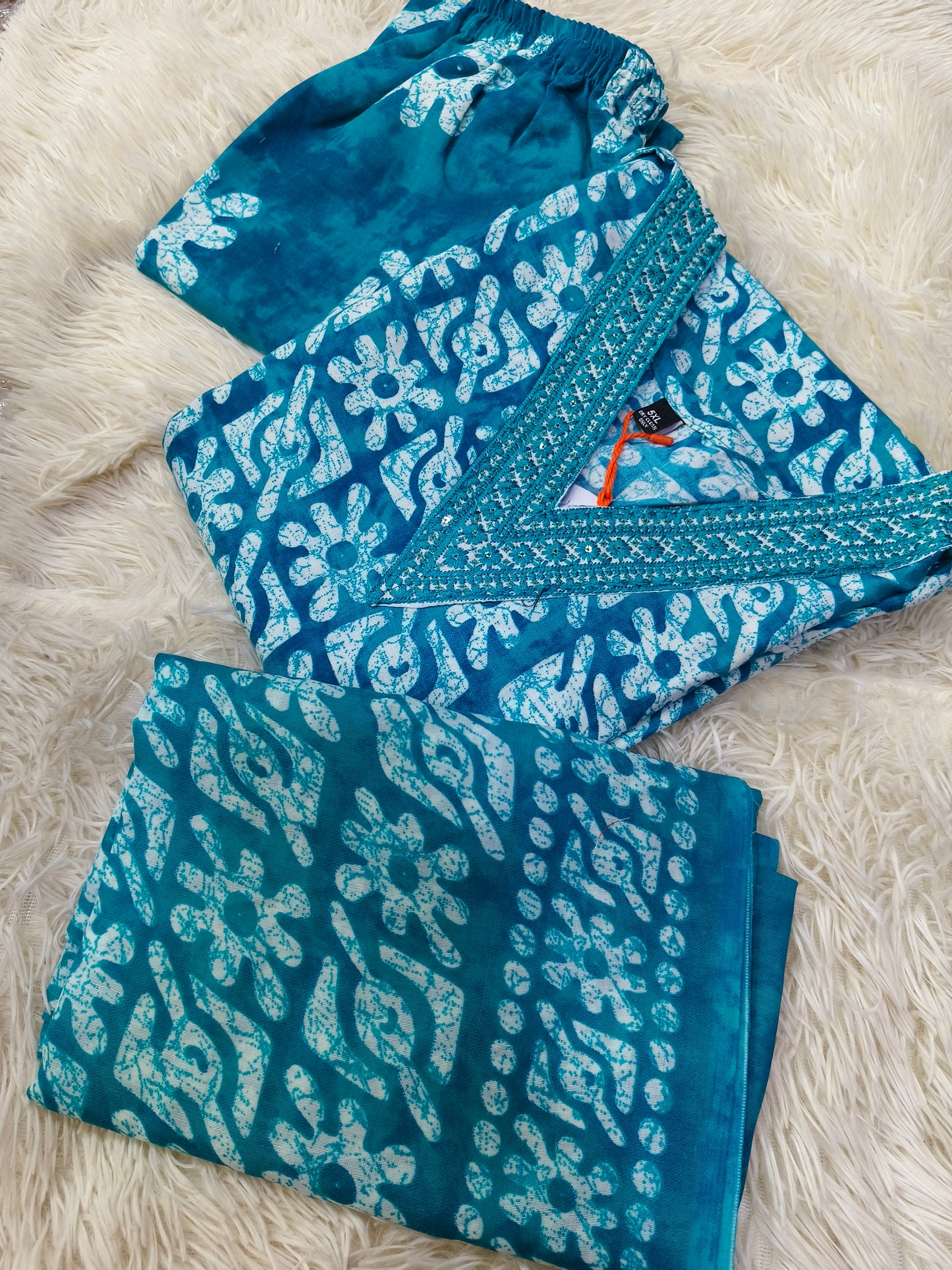 Sky blue  Cotton sets with duppata