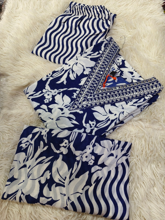 Blue Cotton sets with duppata