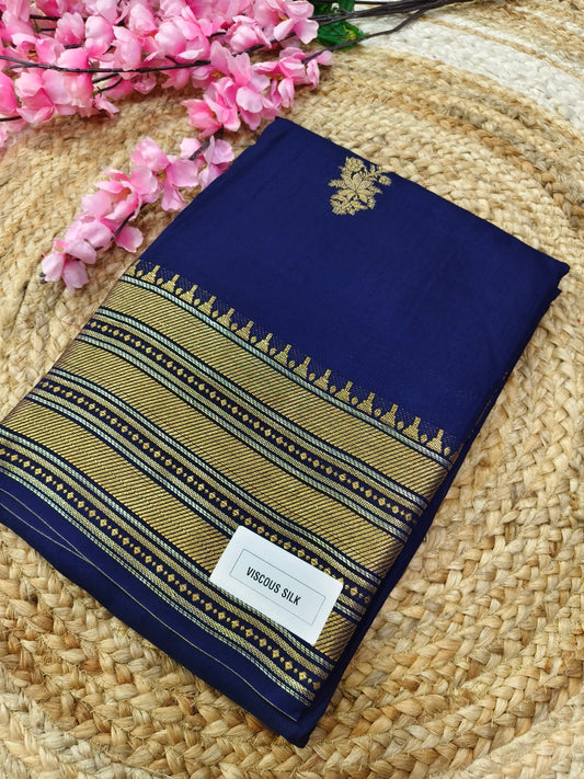Navy Blue  viscous silk saree