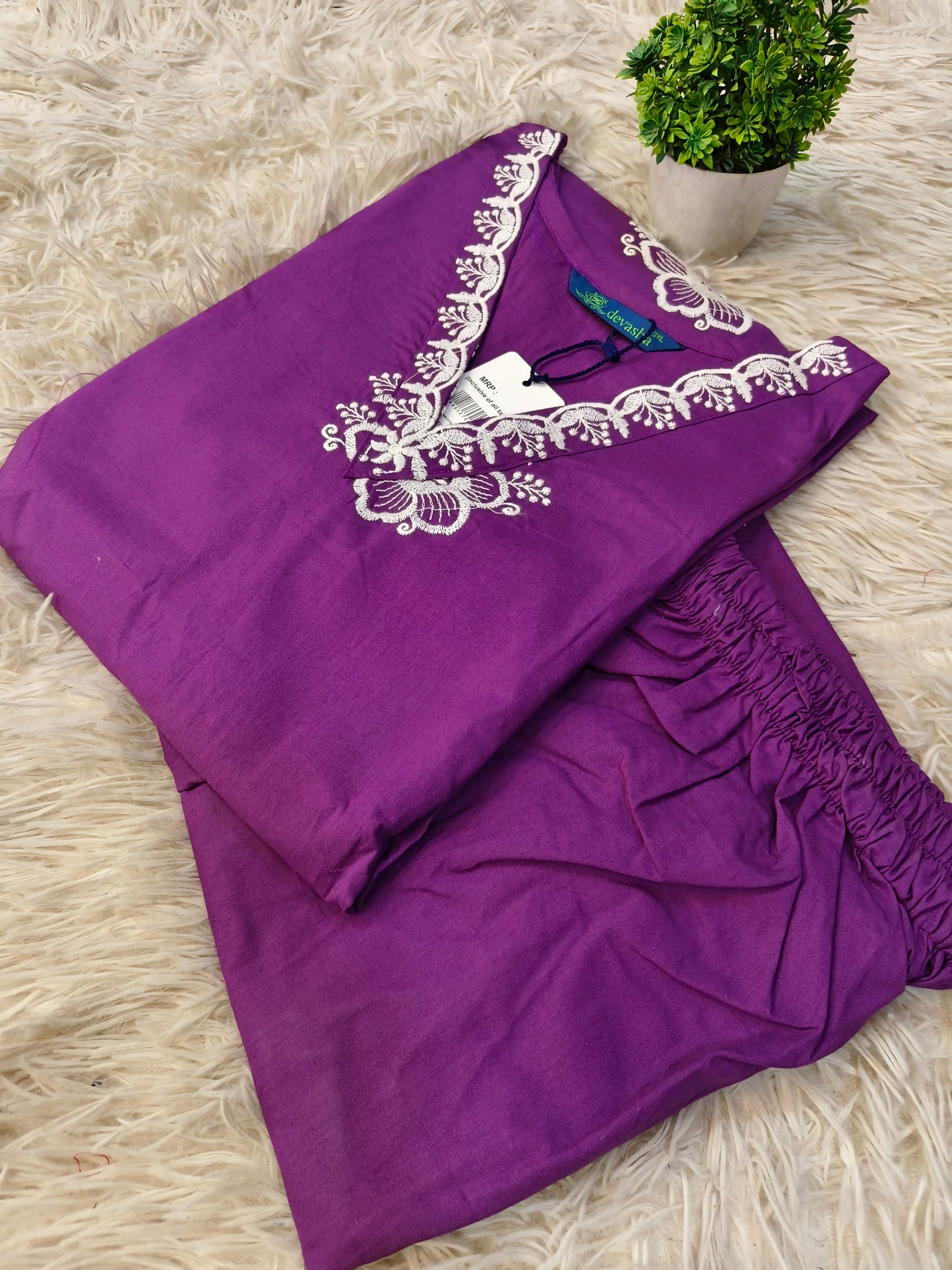 Purple pure cotton two piece sets