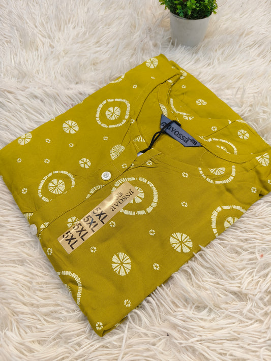 Yellow Rayon straight kurta