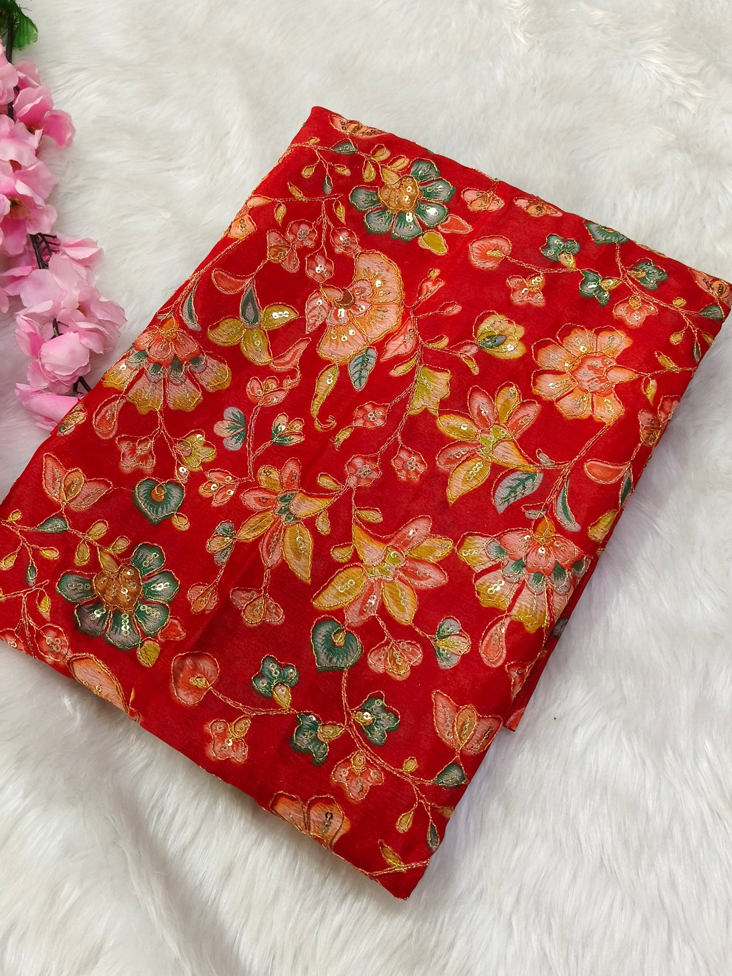 Red Silk blouse piece