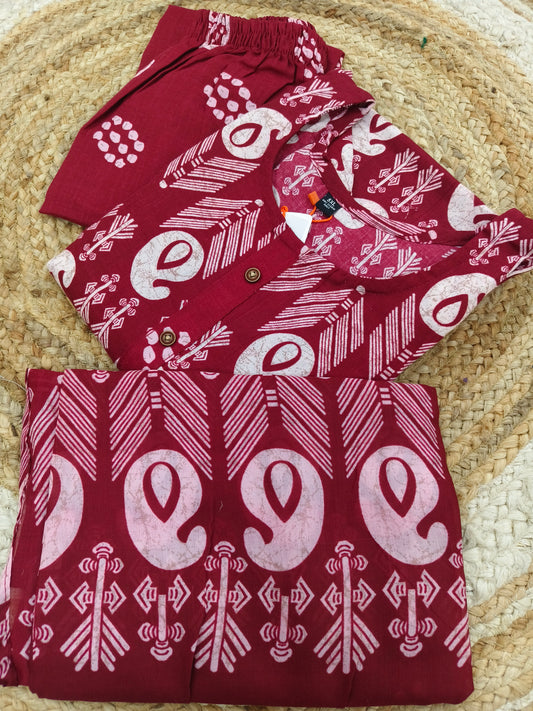 Red Cotton sets with duppatta