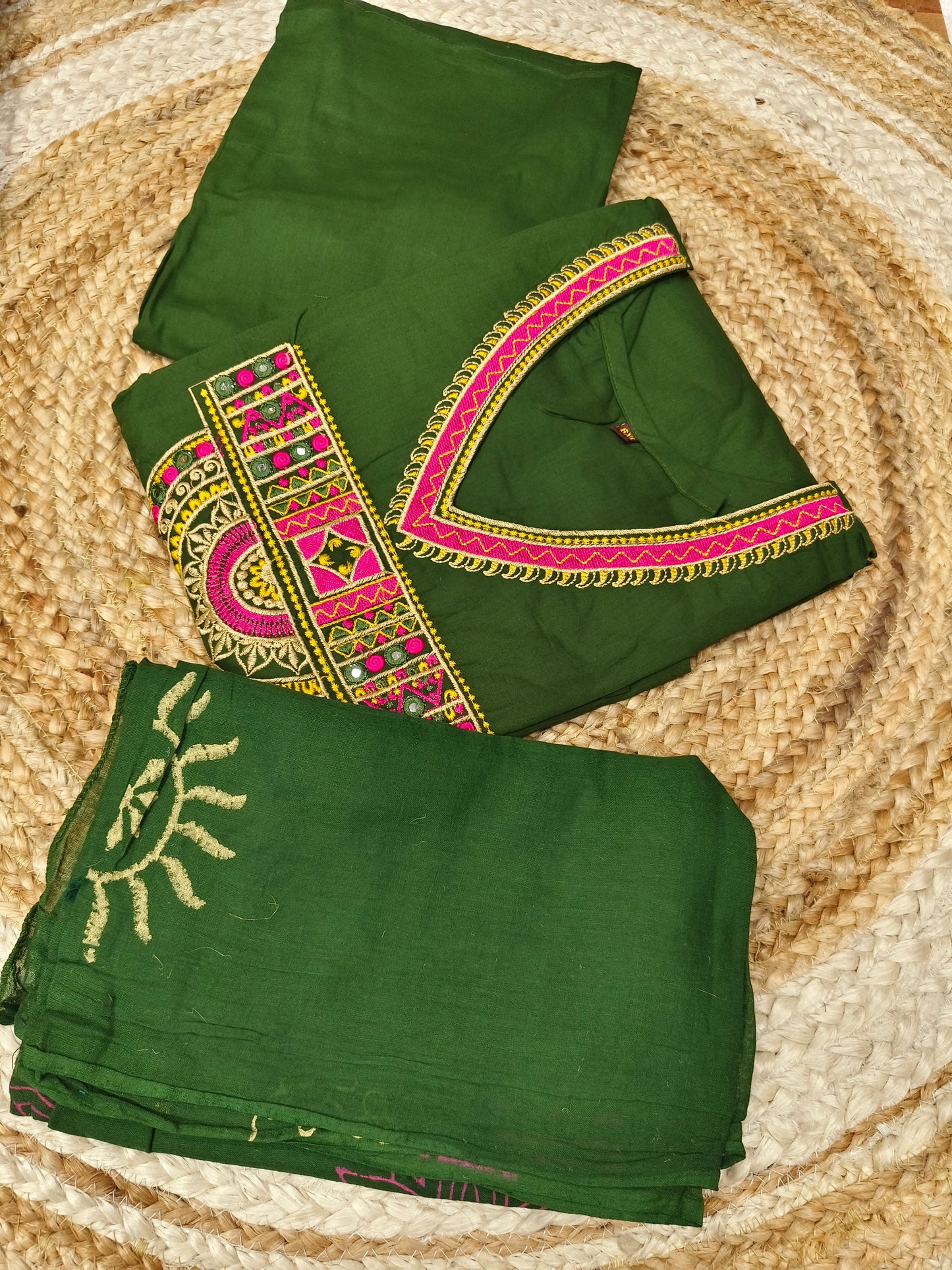 Green Eelgent Pure cotton A-line suits