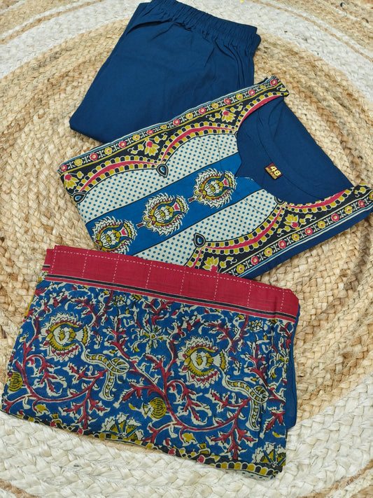Blue  cotton salwar suites