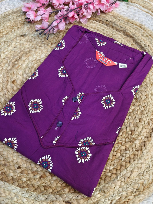 Purple Pure cotton Nighty