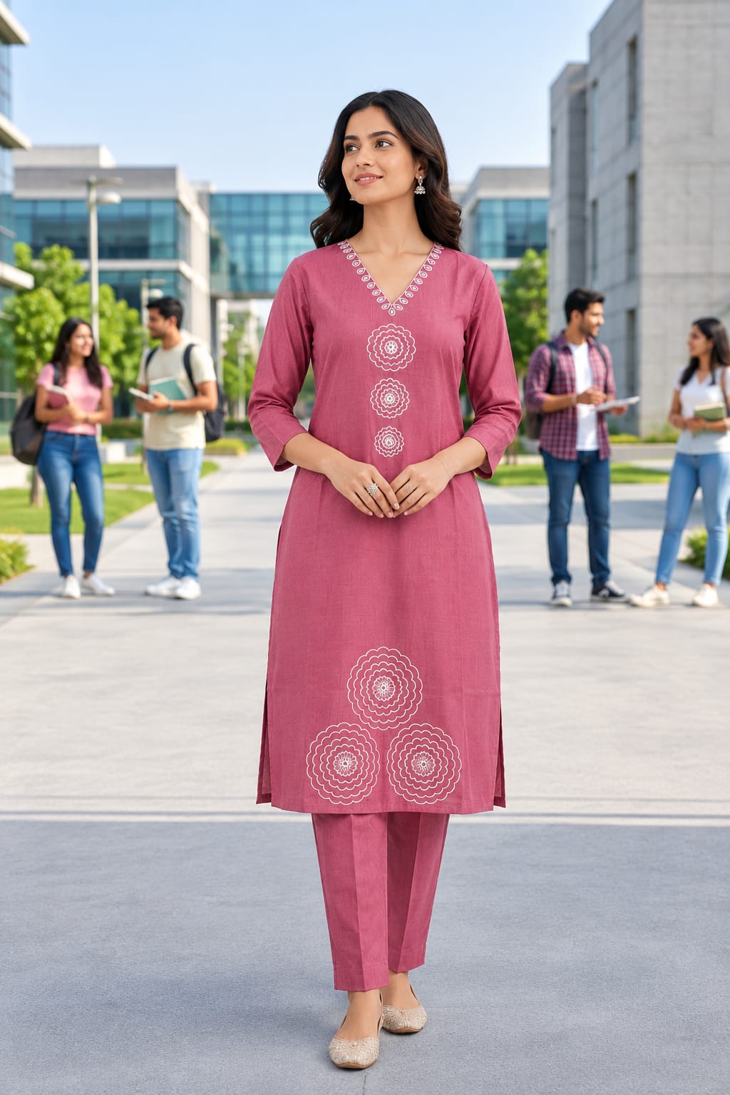 Pink Elegant cotton cord sets