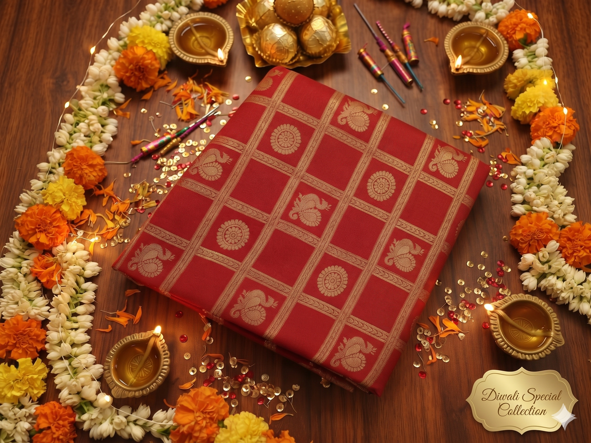 Orange Georgette silk saree