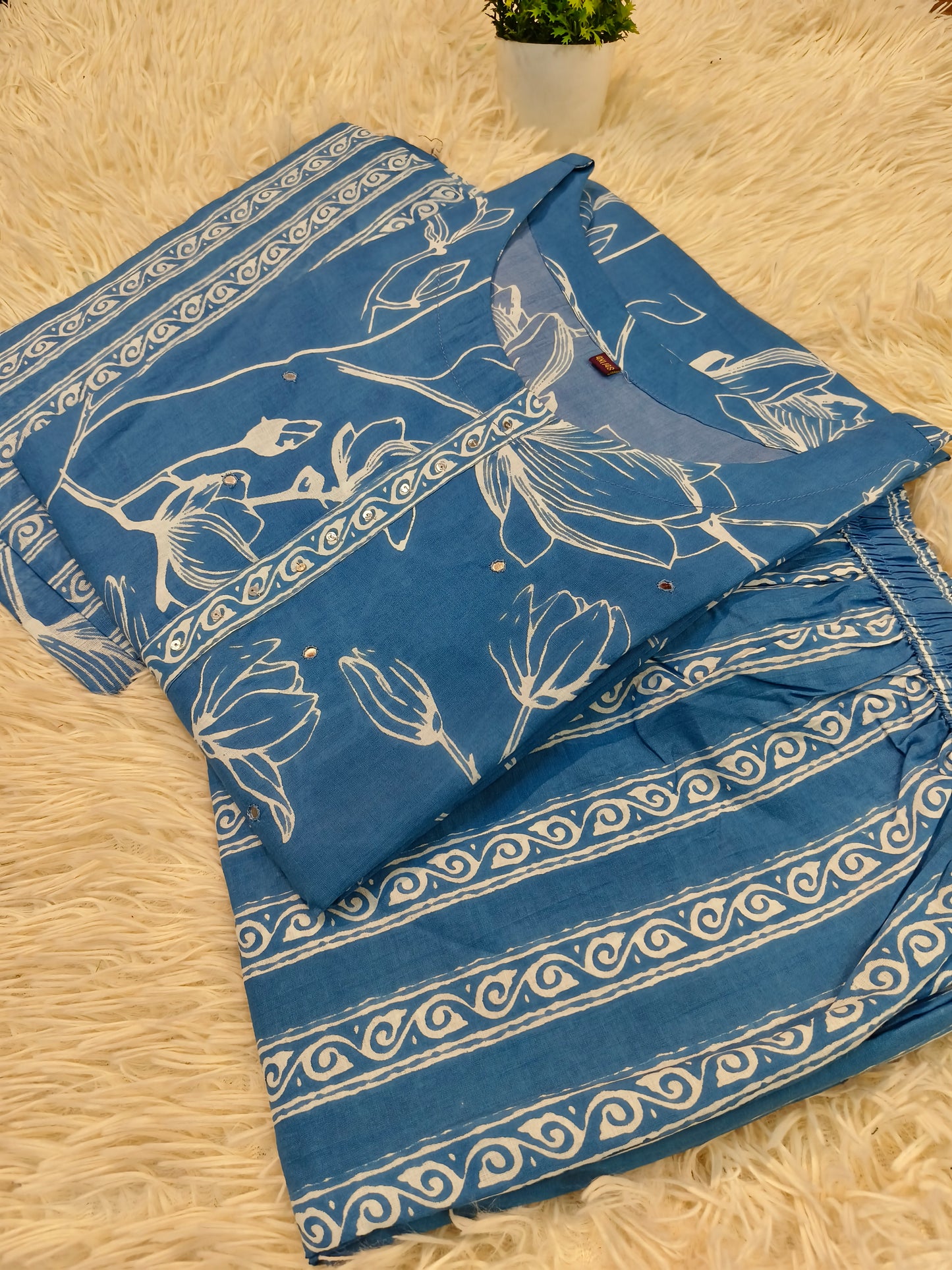 Blue purecotton suits