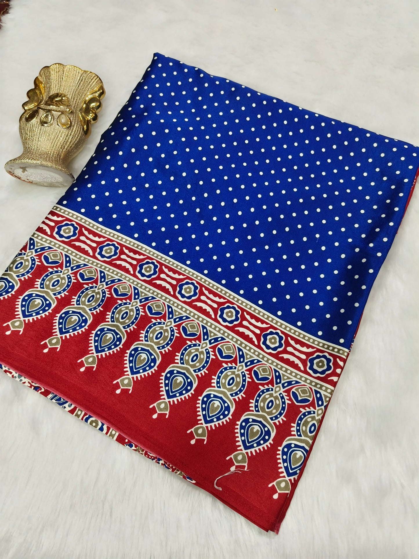 Peacock Blue Modal silk saree