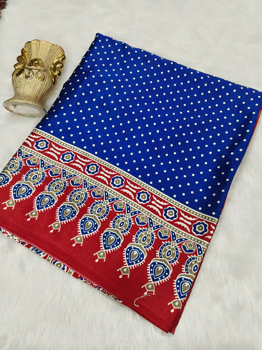 Peacock Blue Modal silk saree