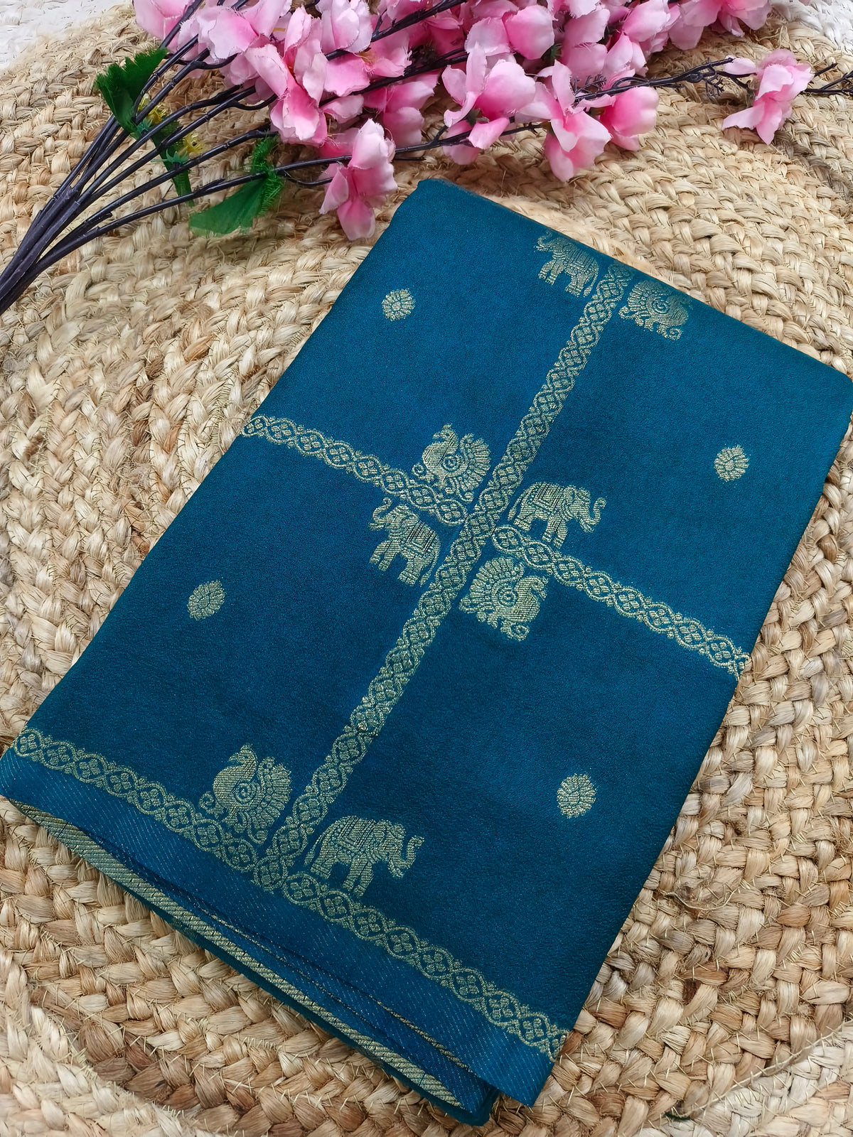 Blue Georgette silk saree