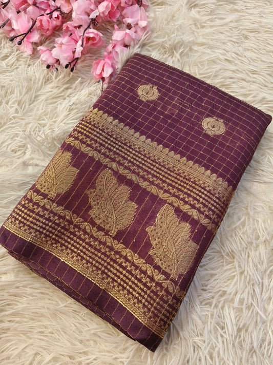 Wine semi Mysore silk saree