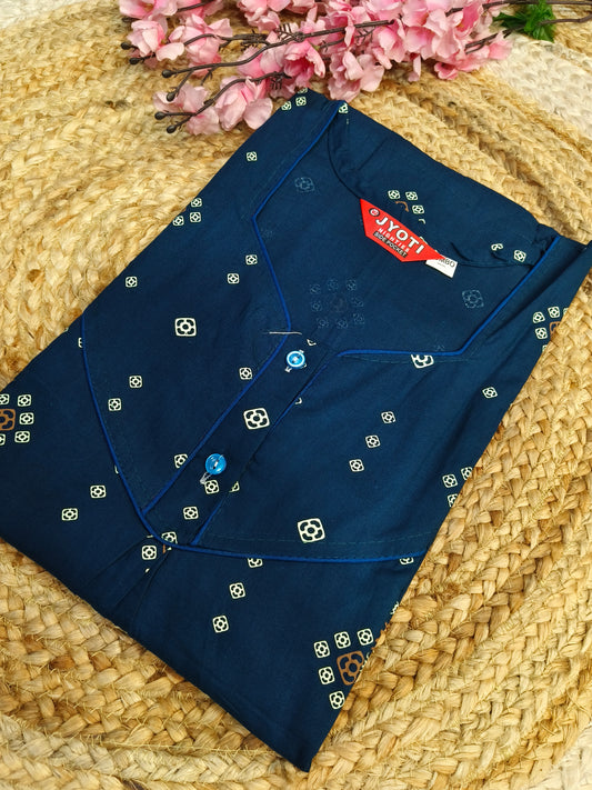 Peacock Blue Pure cotton Nighty