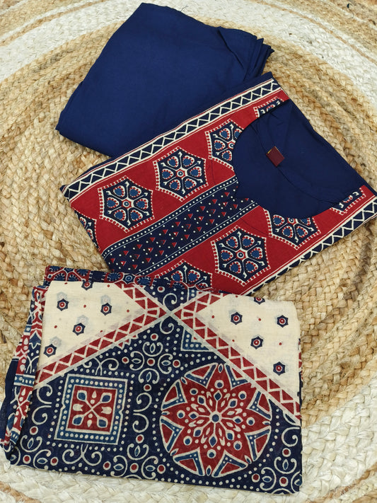 Blue  cotton salwar suites