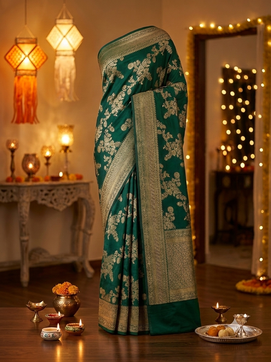 Green Georgette silk saree