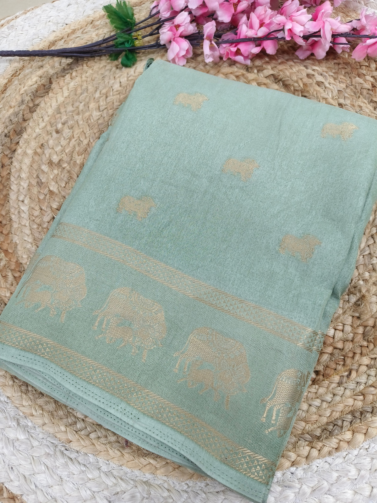 Light Blue Elegant silk saree