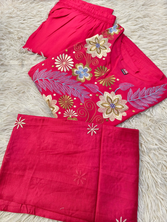 Pink designer Aline suit