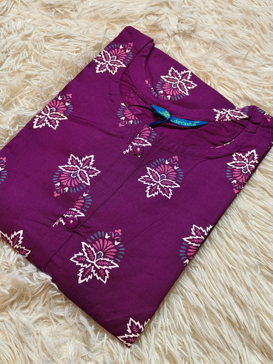 Wine Royan side cut kurti
