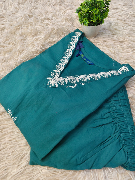 Sky blue pure cotton two piece sets