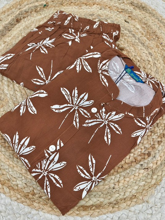 Brown rayon cord set