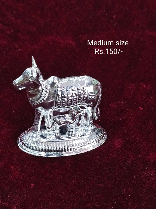 Divine German Silver Kamadhenu Idol (Medium Size)