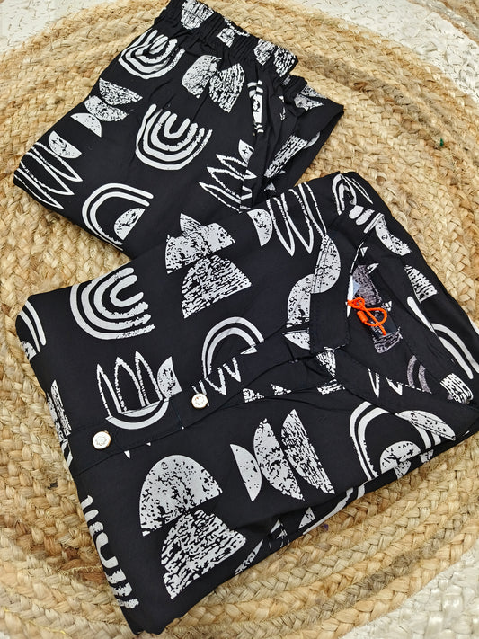Black Premium Printed Co-Ord Set