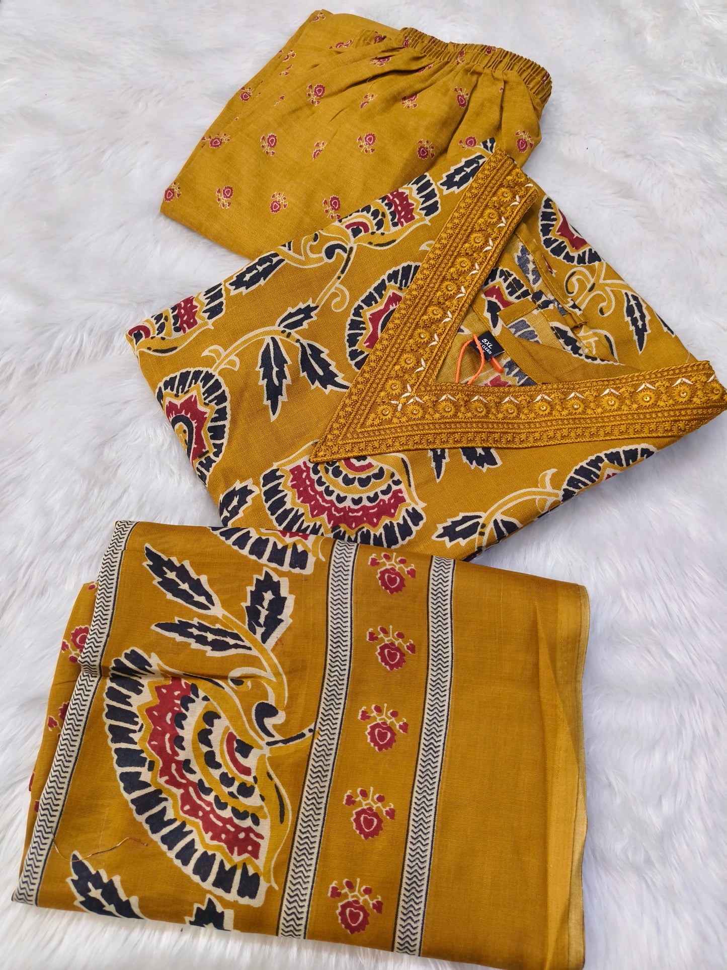 Yellow Cotton sets with duppata