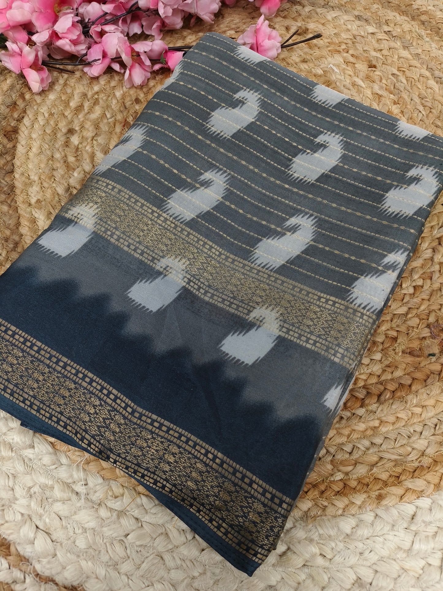 Grey Dola silk  saree