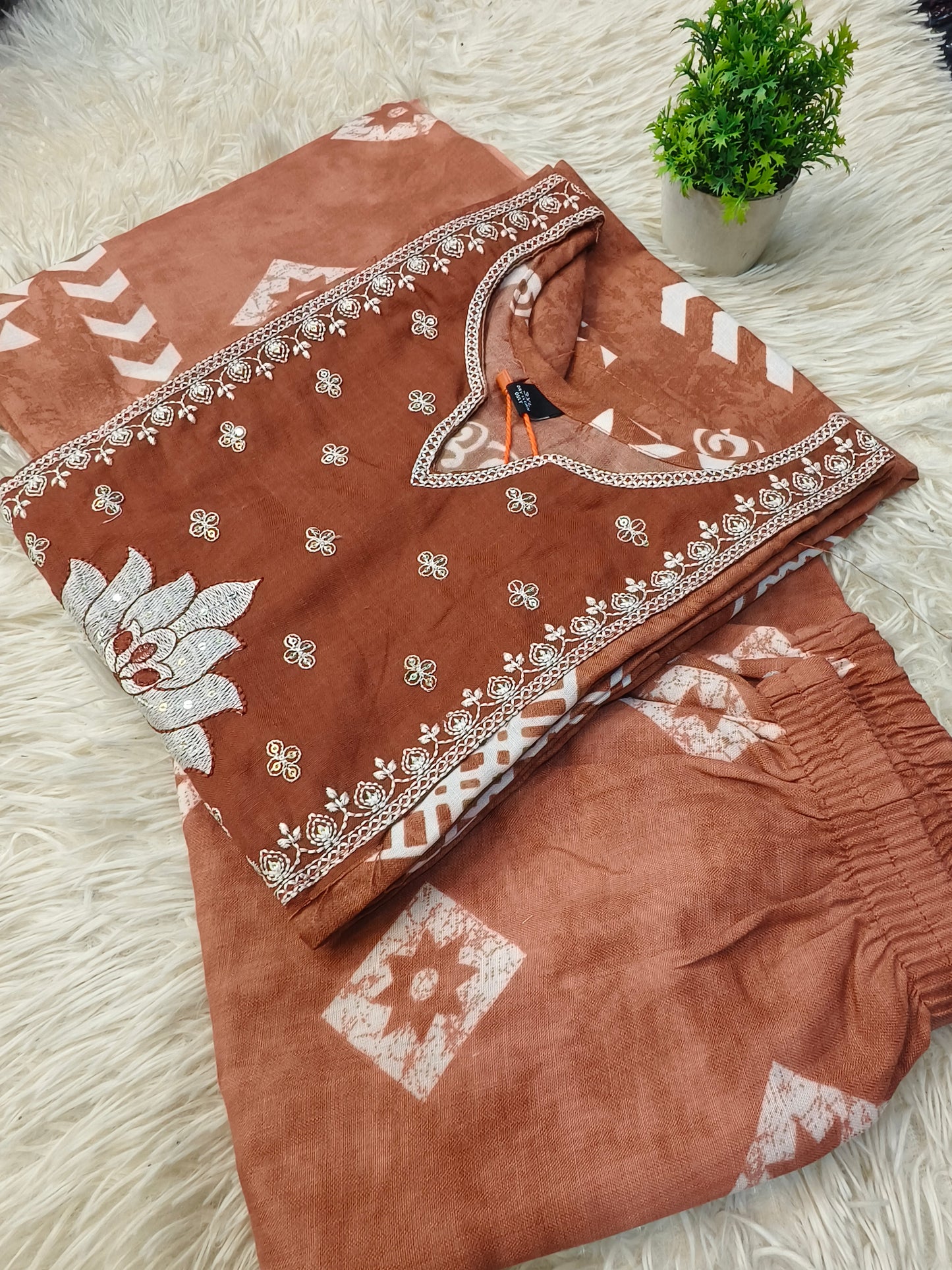 Orange Cotton sets with duppata