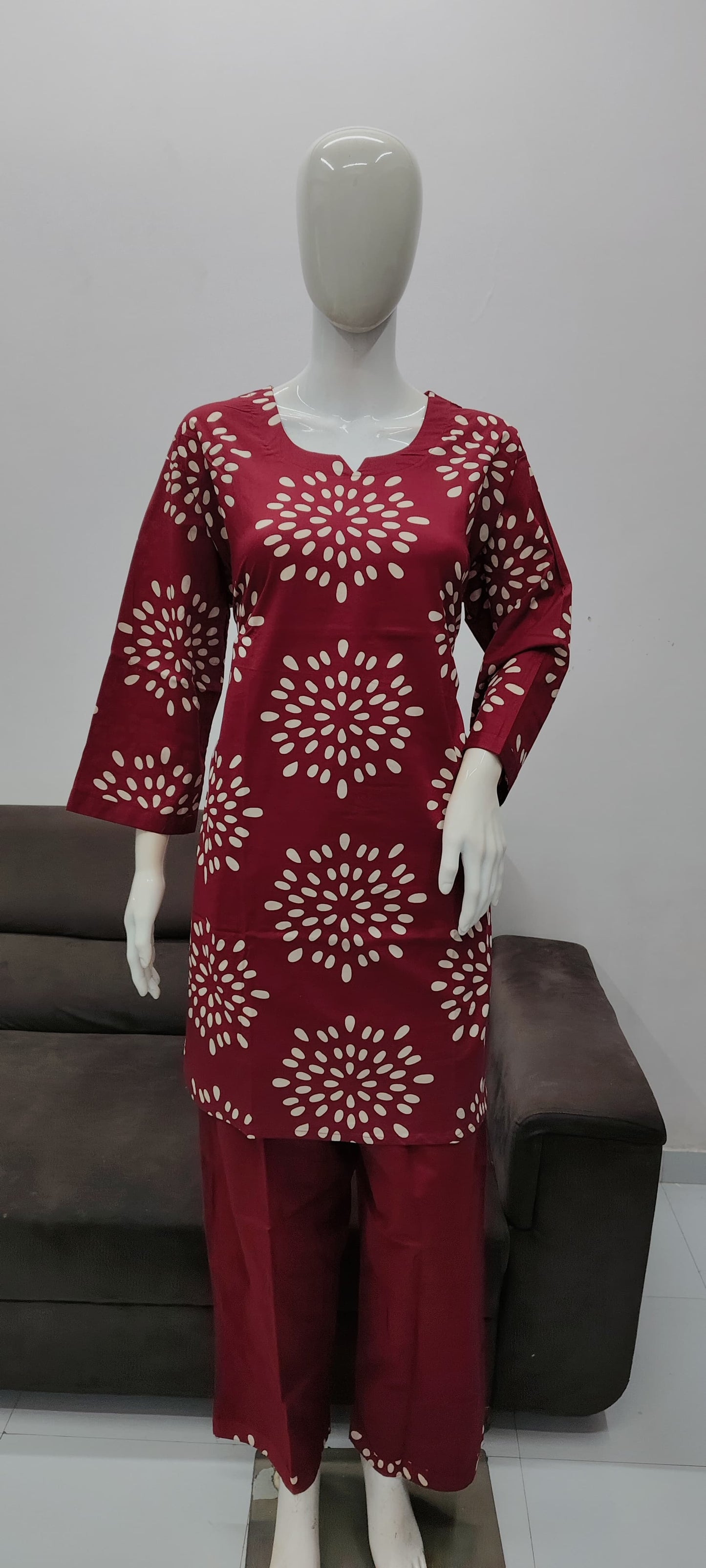 Maroon cotton cord suits