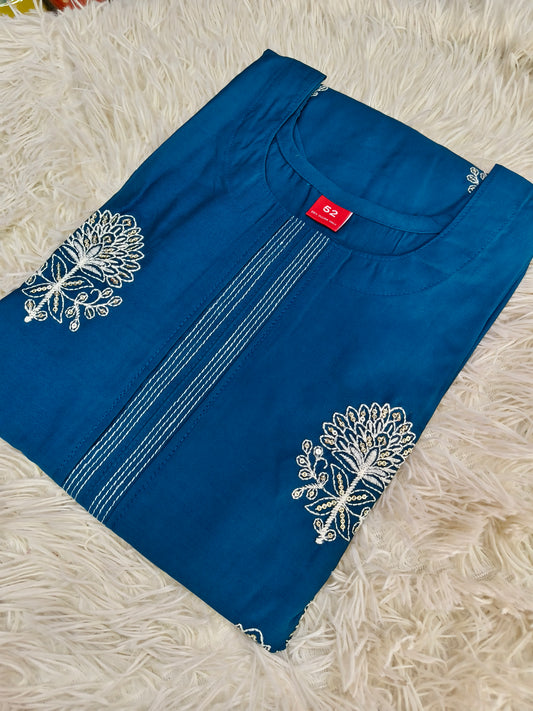 Blue side cut  kurti