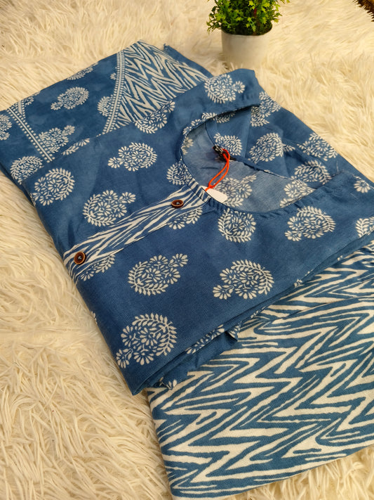 Blue Cotton sets with duppata