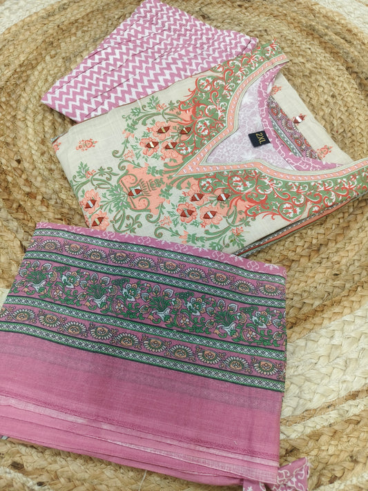 Cream cotton sets with duppatta