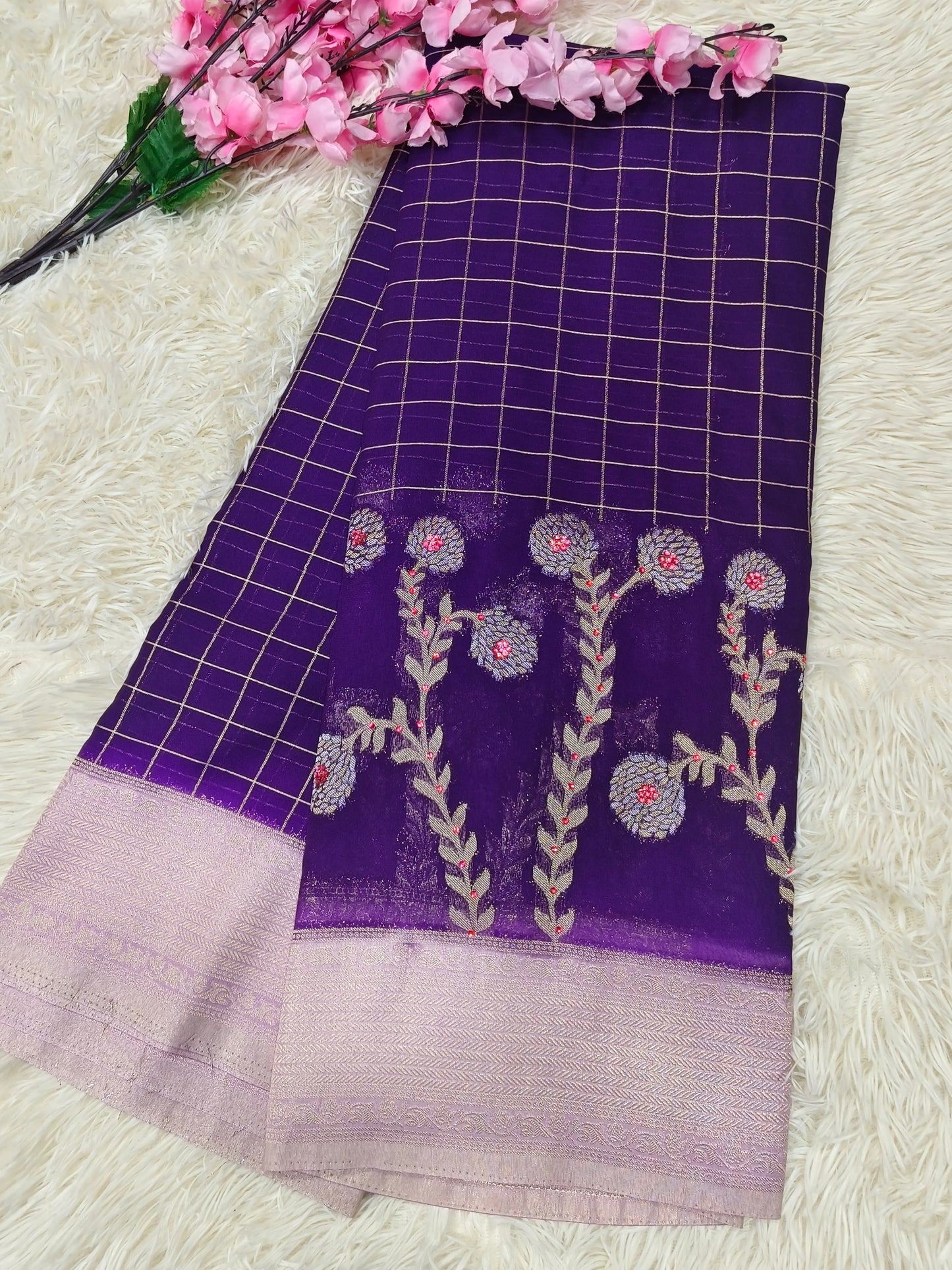 Boutique style designer Georgette silk saree