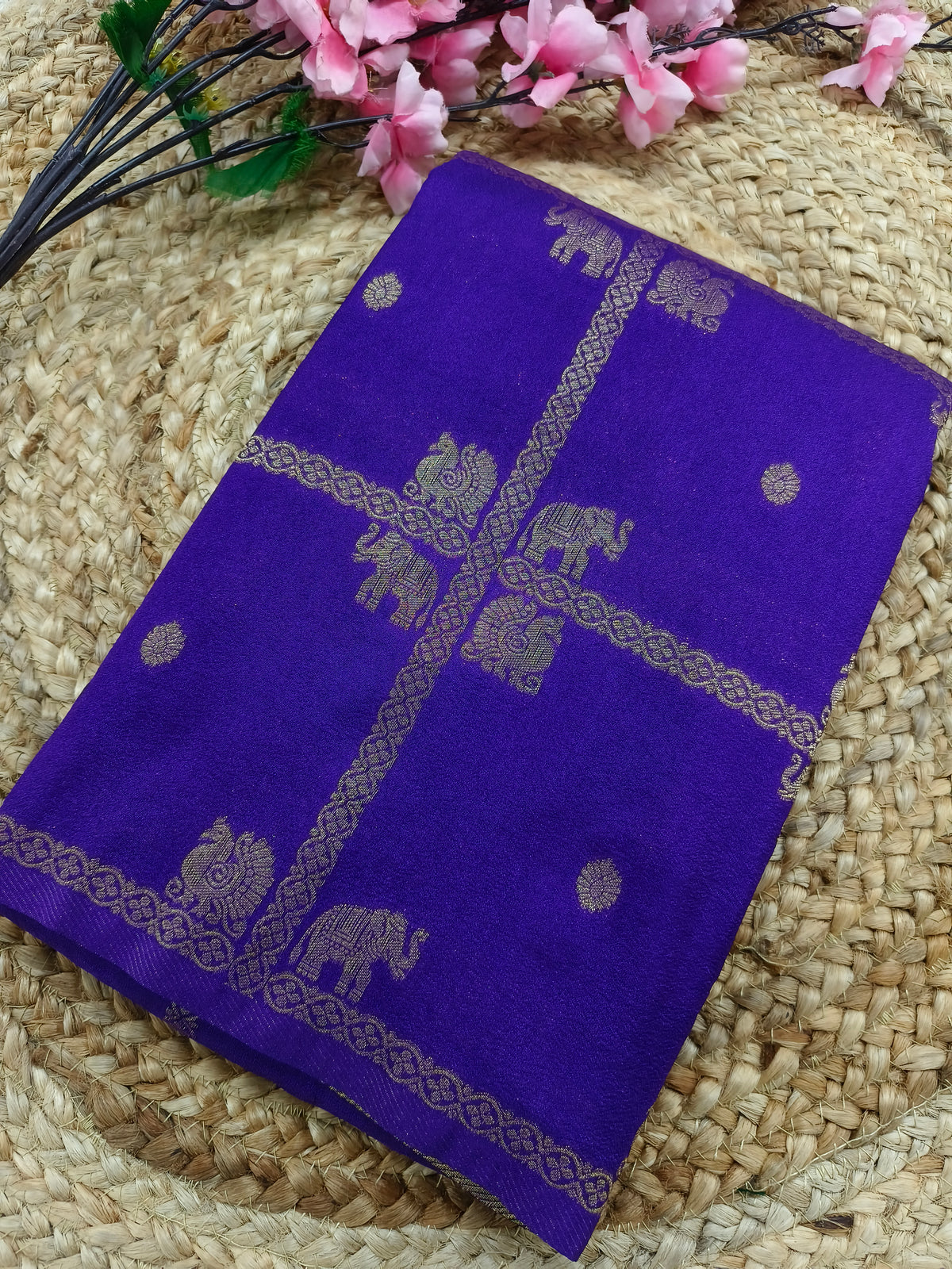 Purple Georgette silk saree
