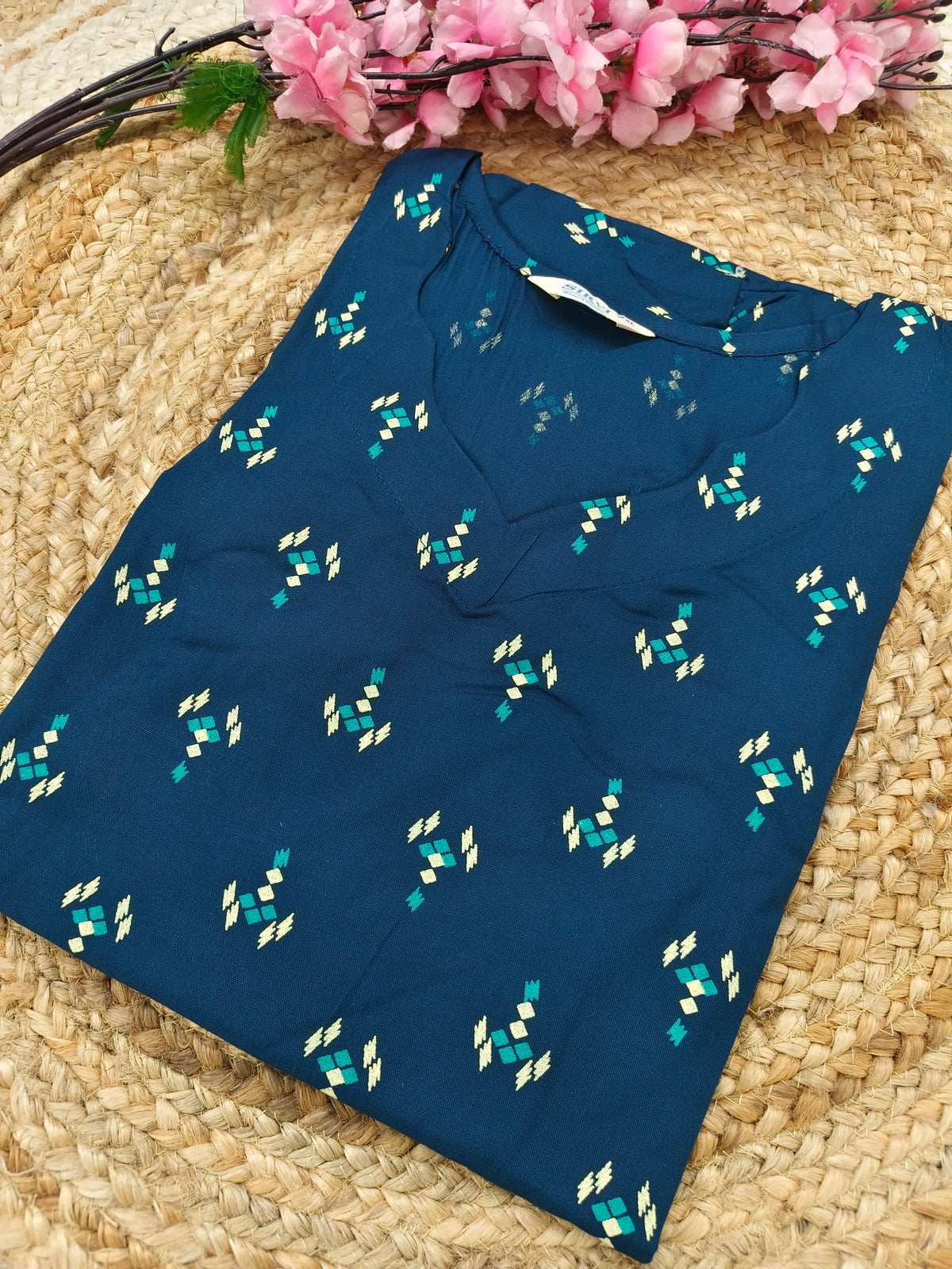 Blue Rayon straight kurta