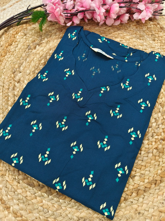 Blue Rayon straight kurta