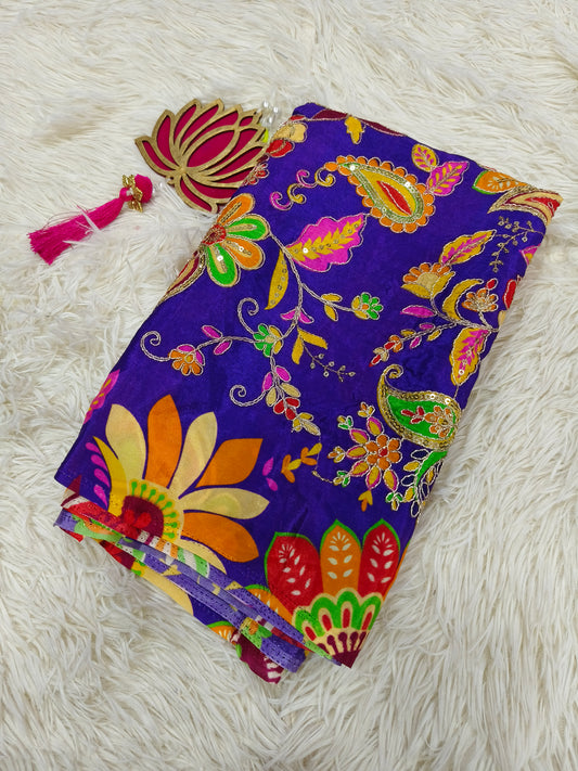 Purple natural crepe blouse