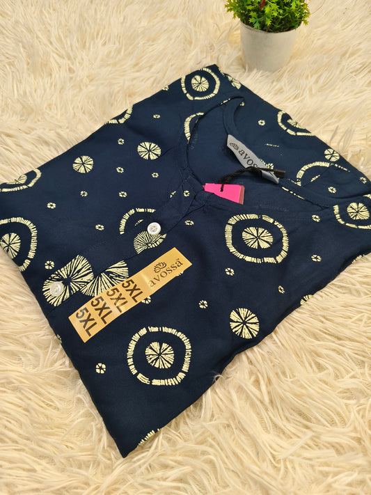 Blue  Rayon straight kurta