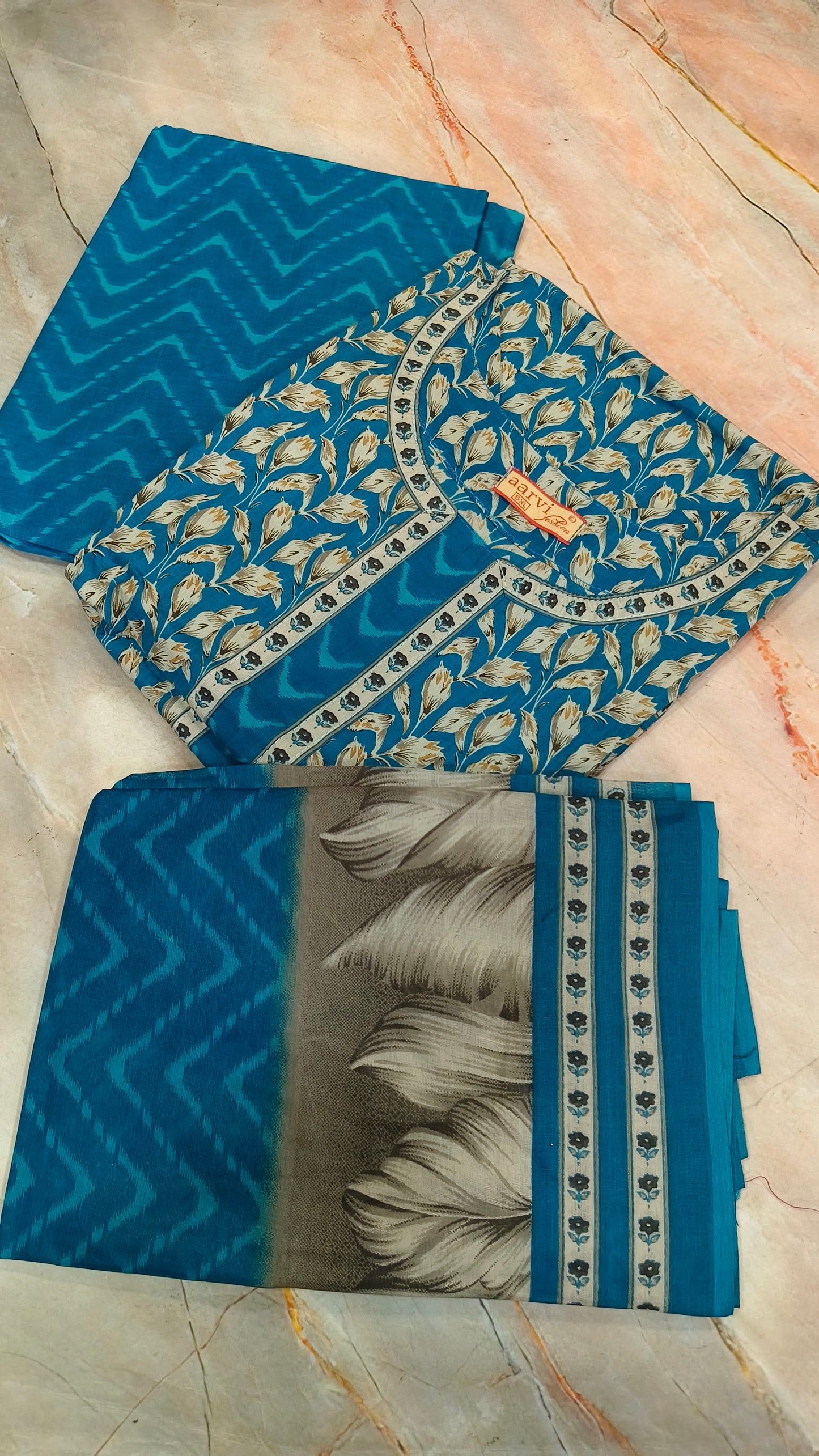 Sky blue Cotton sets with duppata