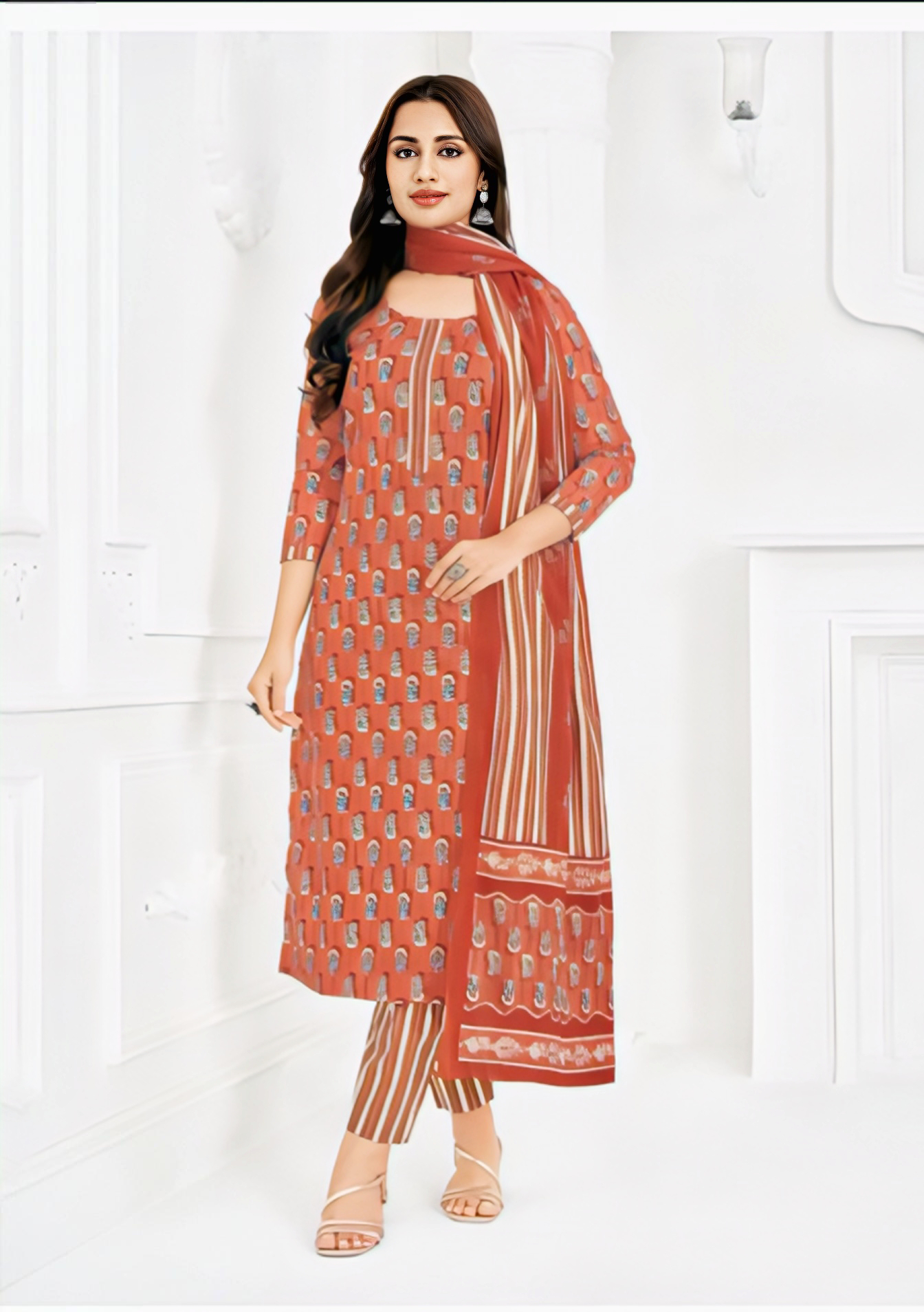 Orange pure cotton suits
