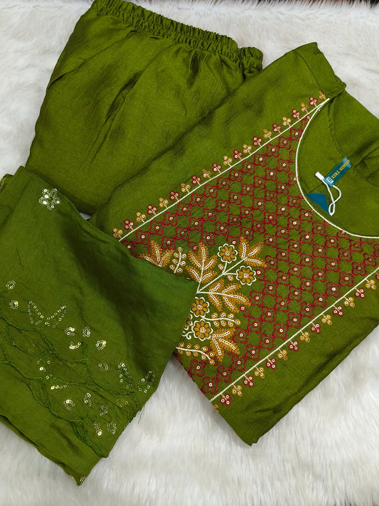 Green designer Anarkali dress