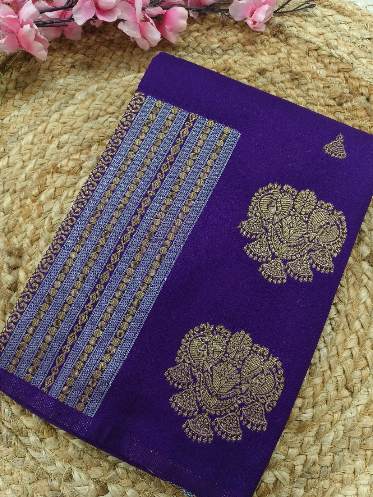 Purple Georgette silk saree