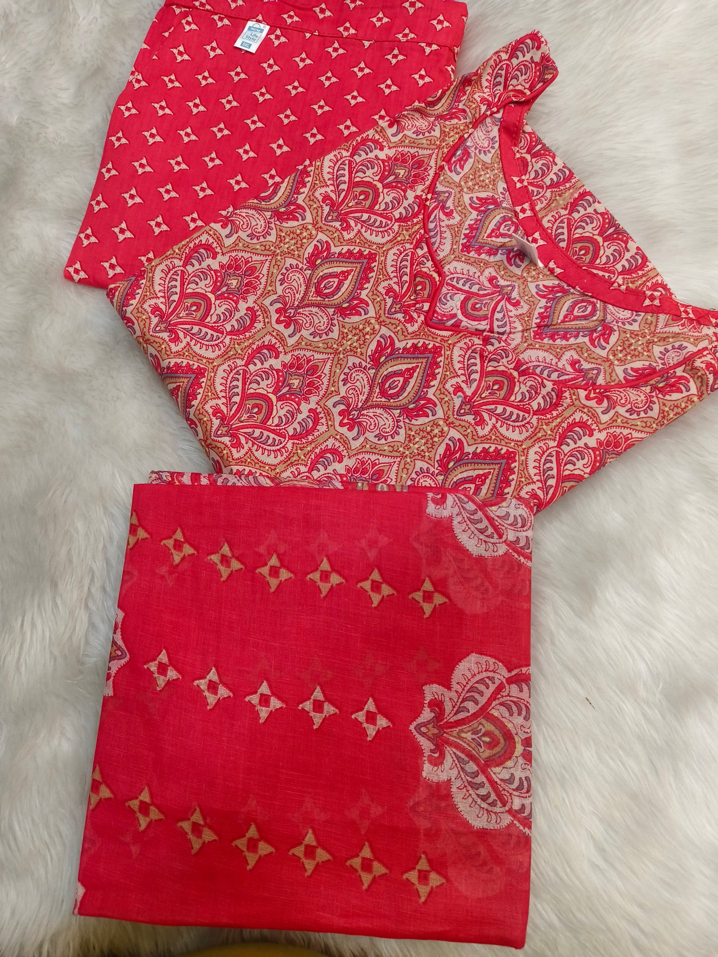 Light peach pure cotton suits