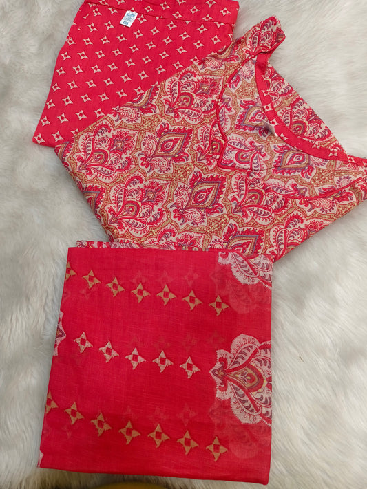 Light peach pure cotton suits