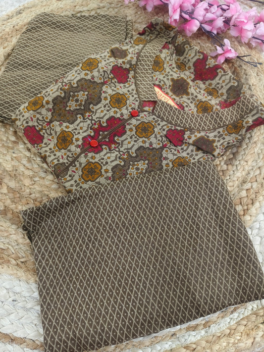Light Brown Aarvi Pure Cotton Suit