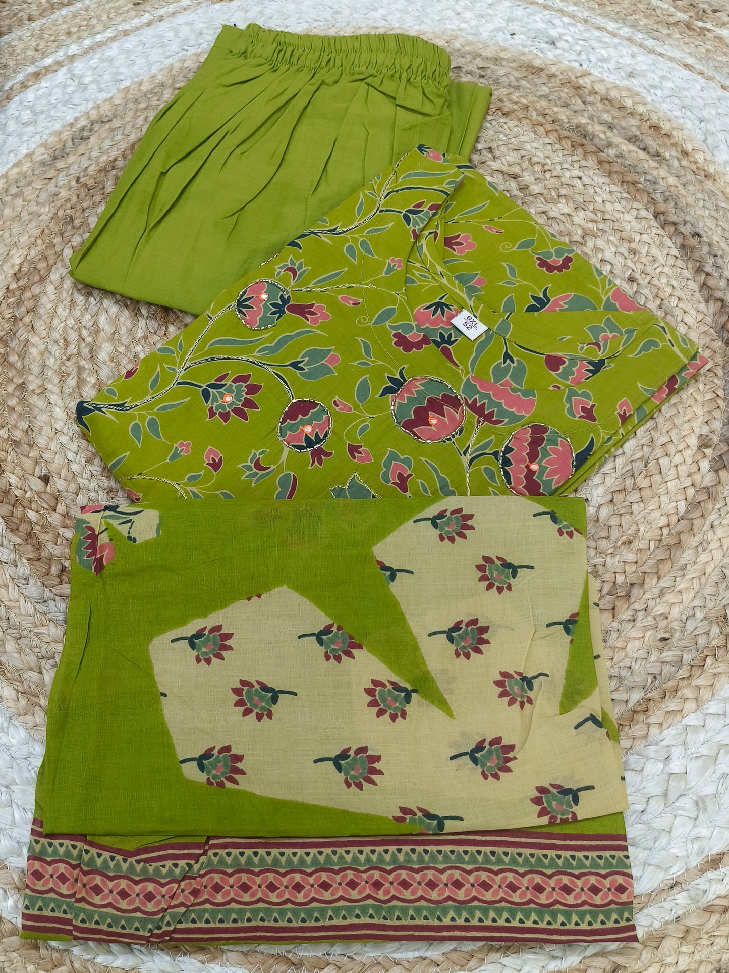 Green cotton salwar suites