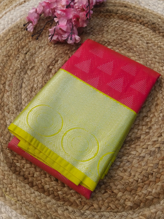 Pink kanjivaram silk saree