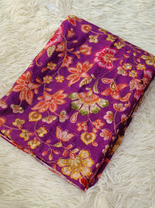 Purple Silk blouse piece